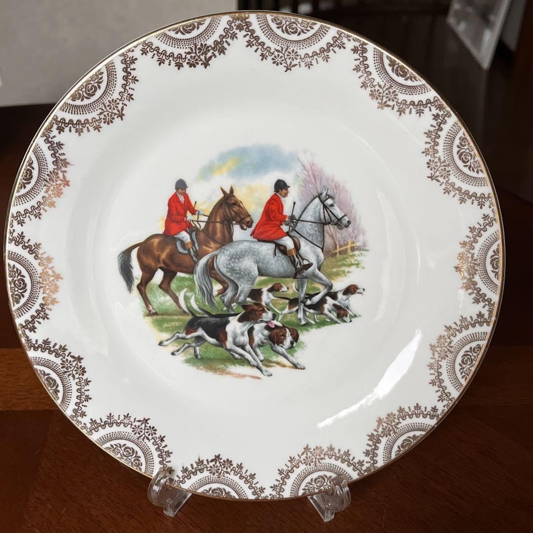 【レア美品】英国製　Liverpool Road★ハンティングシーン★飾り皿　② レア美品】英国製Liverpool Road☆ハンティングシーン☆飾り皿②